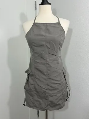 Motel Rocks XS Extra Small Gray Schmidt Cargo Mini Dress thumbnail 2