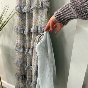 Show Me Your MuMu Blue and Yellow Floral Midi Dress thumbnail 7
