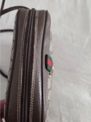 Gucci Beige GG Supreme Canvas Crossbody with Brown Leather & Green-Red Web thumbnail 5