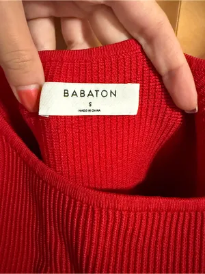 Babaton Sculpt Knit Squareneck Mini Dress red thumbnail 7