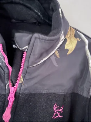 Bushmaster Womens Camo Fleece Jacket Large Pink Accent Full Zip RealTree thumbnail 2