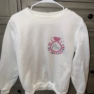 SHEIN White 'Mrs' Engagement Sweater thumbnail 1