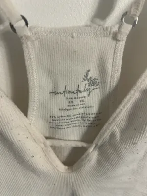 Free People White Ribbed Bodysuit thumbnail 3