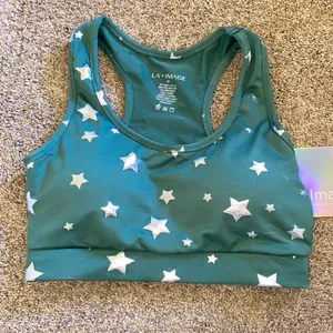 NWT Star Patterned Sports Bra Green Size M thumbnail 2