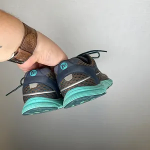 Merrell Womens Trail Running Shoes Brown Teal Mesh Low Top Sneakers thumbnail 4