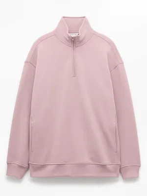 New Athleta S Forever Fleece 1/4 Zip Sweatshirt Blush Pink Small Regular thumbnail 6