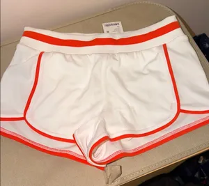 NEW** FP Movement Prep in your step Womens XS white Orange lined athletic Shorts thumbnail 1