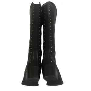 Bar III VAYLA BLACK PLEATHER VEGAN FAUX LEATHER RIDING BOOTS 6 thumbnail 2