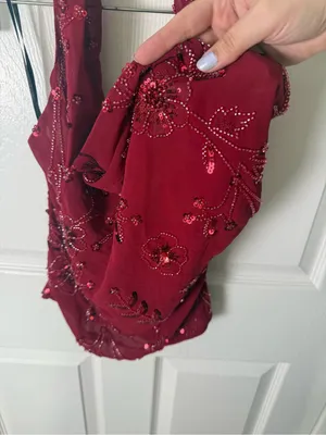 Princess Polly Twilight Zone Beaded Cowl Neck Top Red 0 thumbnail 8
