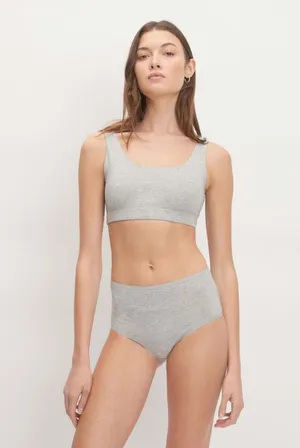 Everlane Womens The Cotton Tank Bra Heathered Gray XS thumbnail 1