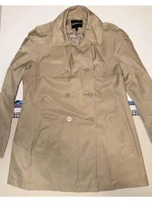 Size Large Women’s Express Trench Coat Beige Khaki Color Jacket thumbnail 3