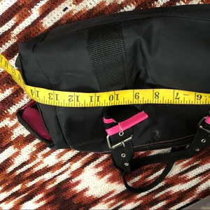 Y2K Gothic Grunge Black Pink Carryon Duffle Hand Bag Purse Work Gym School Buckles Grommets thumbnail 4