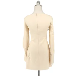 Khaite Tate Square Neck Cream Mini Dress Size 6 thumbnail 8