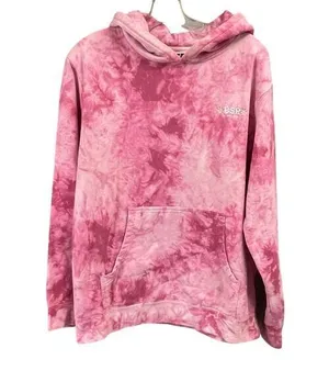 BSR By Samii Ryan Medium Pink Tie Dye Hoodie Pullover thumbnail 1
