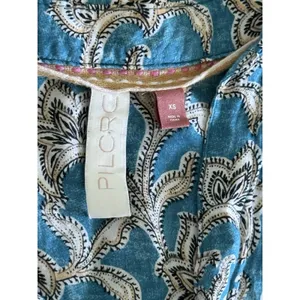 Pilcro Anthropologie Leilani Tunic Top Womens XS Blue Button Down Boho Western thumbnail 5
