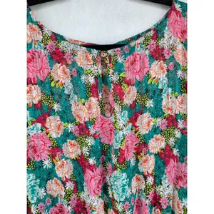 Melloday XL floral puff sleeve dress tiered ruffle cottagecore boho garden thumbnail 4