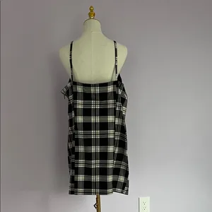 Divided Black and White Checkered Mini Dress thumbnail 3