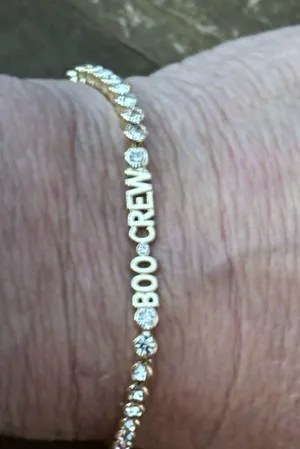 Sugar Fix by BaubleBar gold tone Boo Crew tennis bracelet thumbnail 3