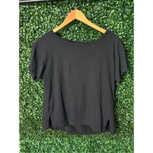 Anthropologie Daily Practice Draped Cut Out Top Sz XS Black thumbnail 3