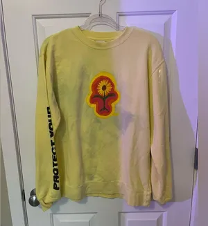 Deadstock Petals and Peacocks Protect your energy Sweatshirt unisex thumbnail 2