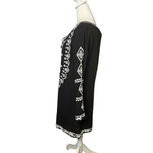 Lulus A Day in the Life Black and White Embroidered Dress Size Medium‎ Kaftan thumbnail 8