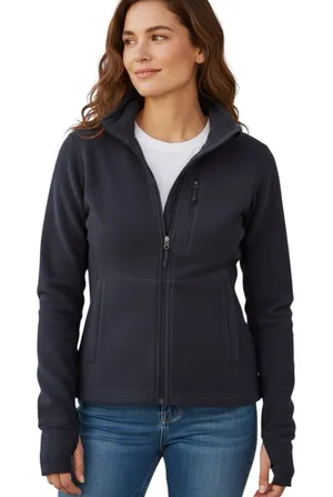 Patagonia Organic Cotton Navy Zip Up Gorpcore Sweatshirt Thumbholes M thumbnail 1