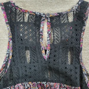 Hollister Babydoll Tank Dress XS Black Paisley Lace Sequin Beaded Swing Boho thumbnail 13