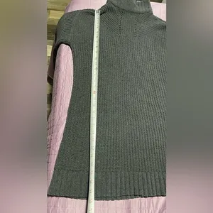 American Eagle Charcoal Grey Ribbed Turtleneck Sweater Dress Midi‎ Length Size M thumbnail 8