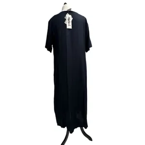 Marisol Women's Size-XL Midi Dress‎ Embroidered Dark Blue Rayon thumbnail 2