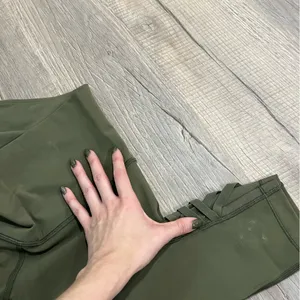 size 6 Olive Green Leggings with Mesh thumbnail 4