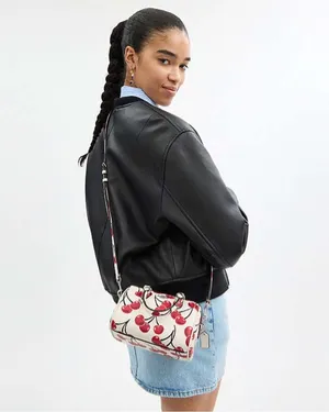 Coach Mini Rowan Crossbody Bag Cherry Print Leather CY745 NWT thumbnail 8