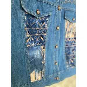 Saint Germain Embroidered Denim Vest Boho Western Artisan Vintage Ranch Festival thumbnail 4