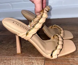New Liliana Braided Strap Heels 🤎 Tan Size 8 thumbnail 1