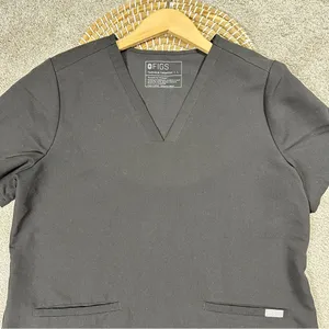 Figs Women’s Casma Three-Pocket Scrub Top Shortsleeve in Black Size L thumbnail 4