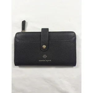 Nanette Lepore Black Pebbled Faux Leather Continental Snap Zip Wallet Clutch thumbnail 2
