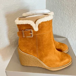 FRANCO‎ SARTO Ulayna Water Resistant Suede Fleece Wedge Bootie, Brown, 11, NWT thumbnail 11