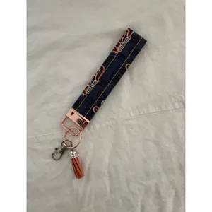 Detroit Tigers MLB Team Wrist Strap Key Fob Keychain 1" x5.5" Handmade Baseball thumbnail 4