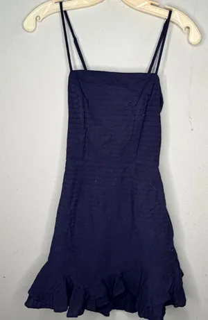Selfie Leslie Navy Cotton Dress thumbnail 1