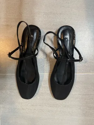Never worn Zara Black Mesh Flats thumbnail 2