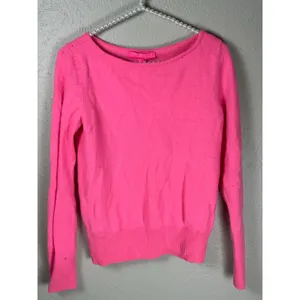 Lilly Pulitzer Cashmere Sweater Size Small Bright Pink Preppy Colorful TINY FLAW thumbnail 2