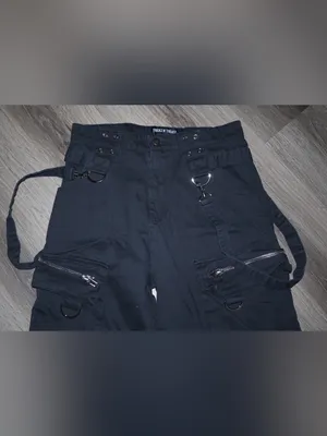 Dolls kill Ghoulish Glow In The Dark Wide Leg cargo Pants size small- baggy thumbnail 4