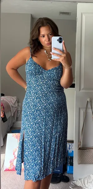PRINCESS POLLY Blue Floral Midi thumbnail 1