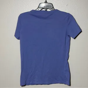 Guess Women Blue Graphic T-Shirt Silver Leaf‎ Design size M thumbnail 4