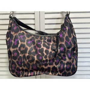 COACH NWT Ocelot Hobo Violet Multi Animal Print F26033 Large Logo thumbnail 9
