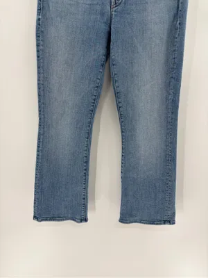 Mother denim the insider cropped a side of beans blue straight leg jeans sz 27 thumbnail 7