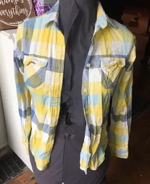 American Eagle XS favorite fit flannel button down thumbnail 1