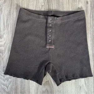 SKIMS Dark Chocolate Waffle Knit Shorts - L thumbnail 1