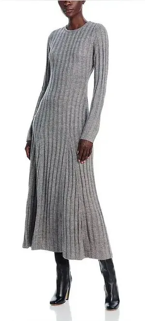 NWOT French Connection baby soft fit and flare midi dress size large gray thumbnail 1