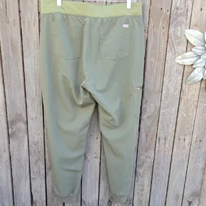 Figs Women's Olive Joggers with Yellow Drawstring thumbnail 6