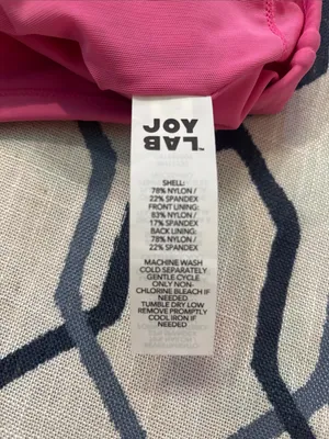 JoyLab Women's Large Pink Racerback Sports Bra, Removable Pads, Stretch Pullover thumbnail 4